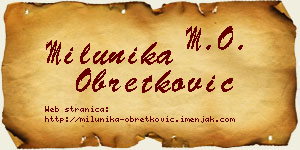 Milunika Obretković vizit kartica